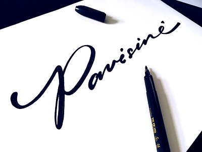 Pavesinė (arbor) flow handwriting lettering logo pavesine script sketch type