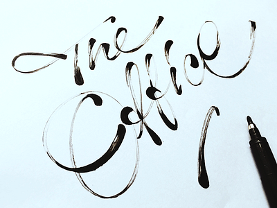 The Office calligraphy flow lettering office outside script summer type vibes workplace
