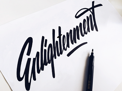 Enlightement calligraphy custom edit enlightenment flow lettering paper script sketch type