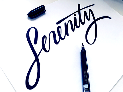 Serenity drink eco flow handmade healthy lettering logo product script type vector