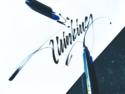 No Thinking brush calligraphy custom flow marker no paper script thinking type words