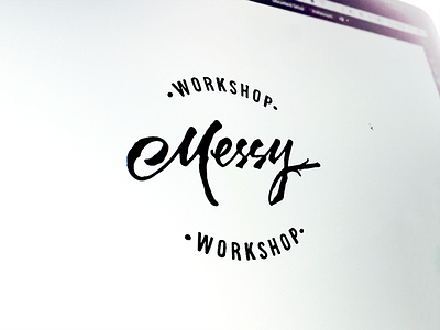 Messy brand flow flow calligraphy logo material messy script type wooden