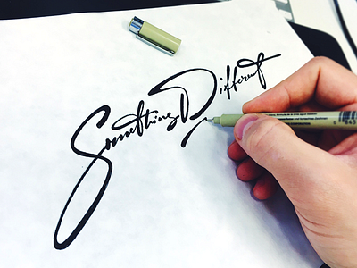 Something Different calligraphy custom different flow meaning process script sketching something type words