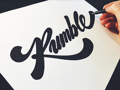 Rumble flow handwritten lettering paper process quote rumble scritp sketch type