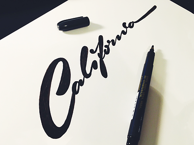California cali california custom flow handmade handwritten lettering paper script sketch type unique