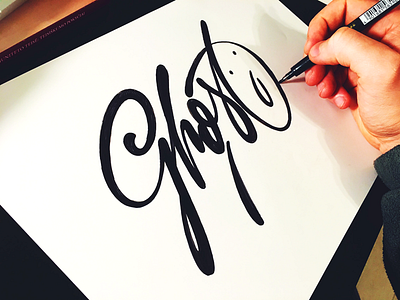 Ghost:O emotion flow handwritten integrated lettering paper sketch smart type
