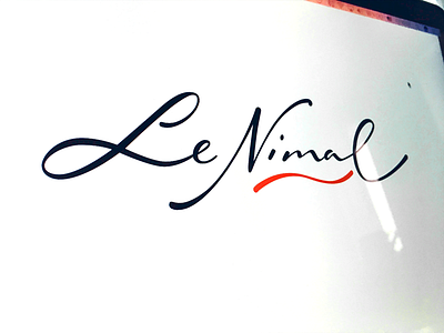 LeNimal brand calligraphy clothing custom flow handstyle lettering logo script type