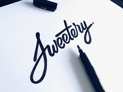 Sweetery calligraphy custom handmade lettering logo script shop sweets type