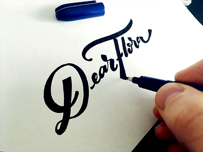 Dear Flora brand calligraphy custom flora flowers lettering logo script type web