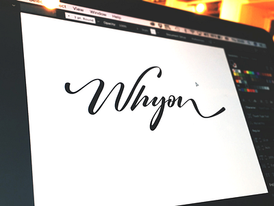 Whyou custom flow handwritten ligature light naming process script vectors whyou