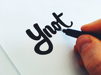 Ynot branding calligraphy custom design flow graphic handtype logo process script type web