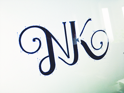 Nk branding calligraphy flow interior lettering logo mark monogram script type