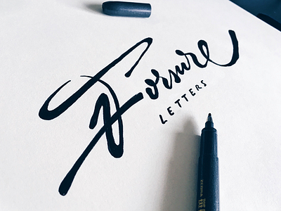 Forsureletters calligraphy custom flow lettering logo script signature sketch type