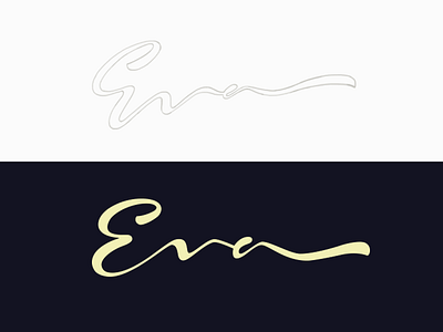Eva custom design eva flow graphic lettering logo process smooth type