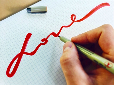 Love calligraphy custom flow homeproduction in progress love script sketch type
