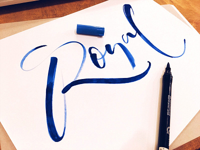 Royal brush custom flow handtype lettering process royal script sketch type