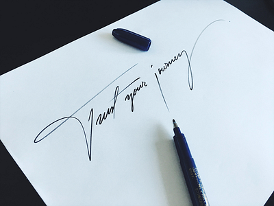 Trust your journey calligraphy sketch custom flow handwriting lettering paper script trust your journey type