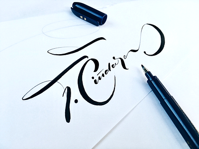 T.Čiūdaras calligraphy custom flow handtype lettering name personal signature sketch unique