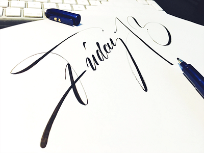 Friday13 13 calligraphy calligrapjy classic flow friday fun idea letters minimal solid type