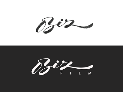 Biz_film bizfilm branding calligraphy flow logo minimal script solid type vide