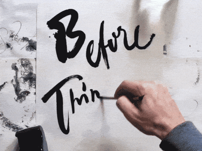 Before thinking brush calligraphy flow idea japan lettering process thoughts type video zen