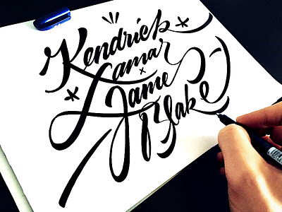Kendrick Lamar x James Blake blake calligraphy custom damn flow handtype james kendrick lamar lettering script unique