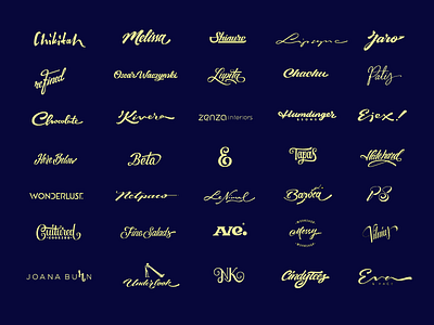 Logo/lettering branding calligraphy collection custom flow graphic lettering portfolio script unique