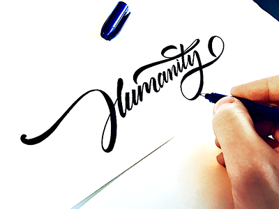 Humanity branding calligraphy classic flow humanity lettering logo script