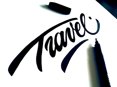 Travel calligraphy flow handwritten idea logo script sketch travel type