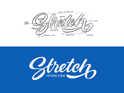 Stretchprocess branding calligraphy custom lettering logo stretch type yoga