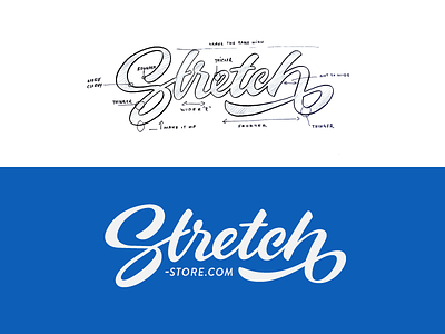 Stretchprocess branding calligraphy custom lettering logo stretch type yoga