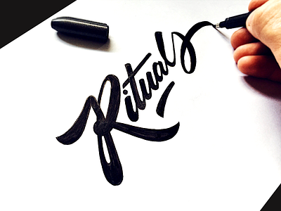 Rituals brand calligraphy daily flow idea lettering logo rituals script type unique