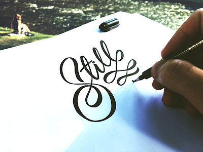 Stillow brand calligraphy flow lettering logo process sketch still type unique