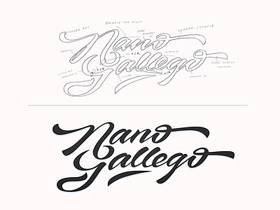 Nano Gallego branding brush calligraphy custom design flow graphic handwriting handwritten illustration lettering lettering art photography process script sketch type typography
