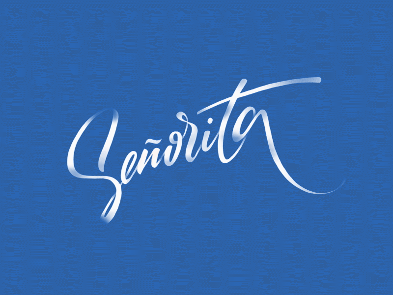 Señorita branding brush calligraphy custom design gif animated handtype handwritten illustration lettering logo music process script señorita type type art typography