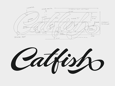 Catfish brand branding brush calligraphy catfish custom flow handwritten howto lettering logo logolearn process script type typography unique vector