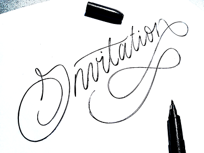 Invitation brand branding brush calligraphy custom design flow handwriting handwritten idea illustration invitation monoline paper process script sketch type typography unique