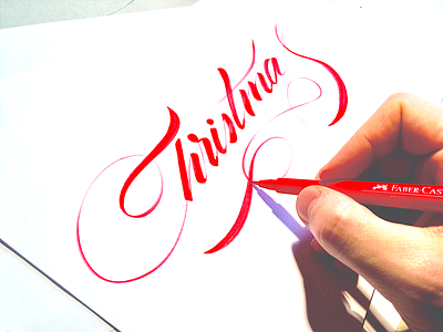 Christmas brand branding brush calligraphy chrismtas classic custom flow fun handwriting handwritten idea illustration lettering logo process script type unique