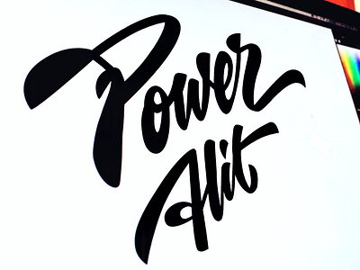 Power Hit brand branding brush calligraphy custom flow handwriting handwritten illustration lettering letters logo logolearn process script sketch type typography unique vector