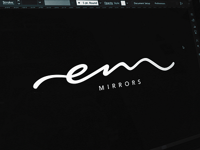 em (mirrors) brand branding brush calligraphy custom design emmirrors fashion flow handwritten lettering logo logolearn logotype process script type typography unique vector