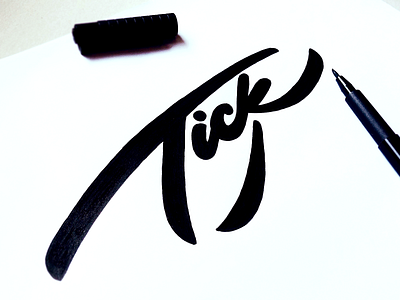 Tick branding brush calligraphy custom design flow handwriting handwritten illustration lettering logo logotype process script script logo sketch tick type typography unique
