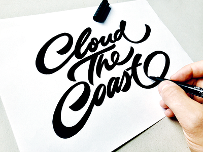 Cloud The Coast bar brand branding branding design brush calligraphy custom ease flow fow handwritten lettering logo process script signature sketch type typography unique