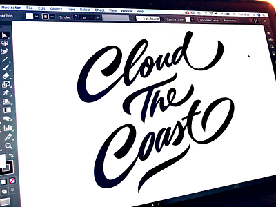 Cloud The Coast brand branding brush calligraphy classic cloudthecoast custom design flow handwritten illustration lettering letters logo process script signature sketch type typography