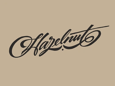 Hazelnut branding brush calligraphy chocolate classic design flow goodtype handtype handwritten haze hazelnut lettering logo packaging process script sketch typography unique