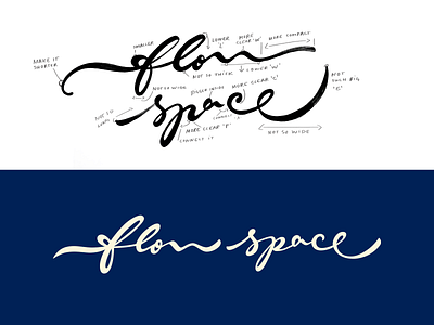 flow space brand design branding brush calligraphy custom design fashion flow goodtype handwritten idea logo logolearn process script sketch space typography unique yoga