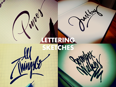 Lettering sketches behance calligraphy collection commercial design forsuregraphic freelancer graphic handwriting lettering marker paper pen personal use sketches work