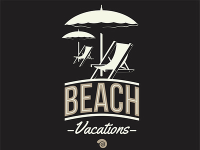 Beach Vacation logo tropical beach