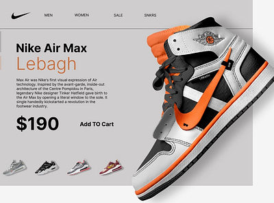 Nike Air Lebagh UI Design app design branding logo ui ux design trends