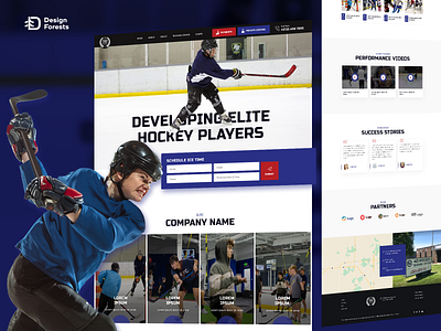 Hockey Training Center Web Page hockey hockey design hockey website hockey website design landing page training center website traning center web design web page
