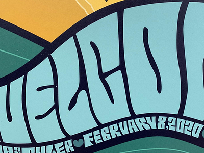 Wave hello! 70s hand lettering lettering psychedelic typography